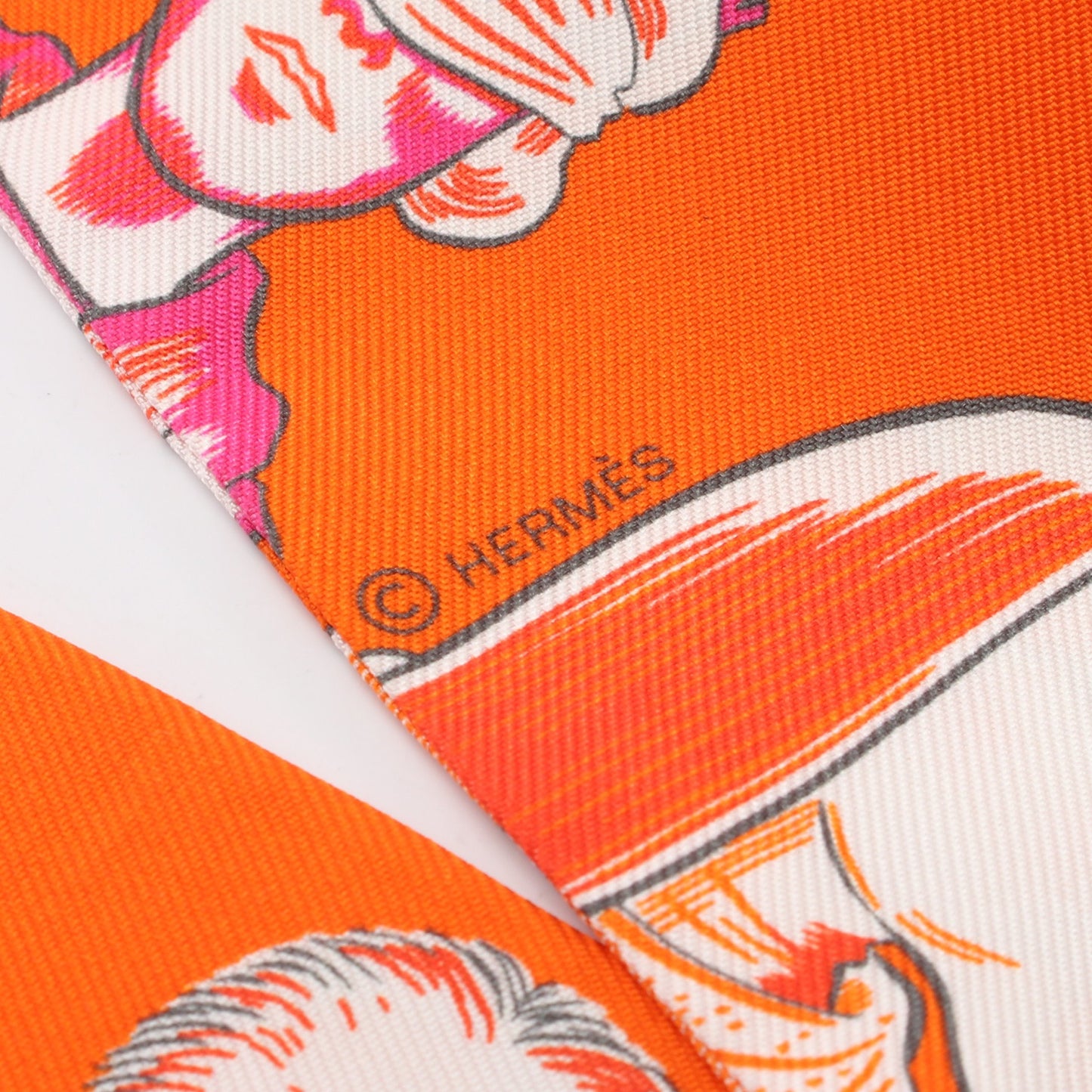 ツイリー DRESS CODE リボン スカーフ シルク オレンジ ピンクパープル エルメス 財布・小物 HERMES