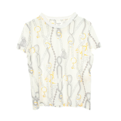パルフロワリミックス 半袖Tシャツ コットン ホワイト グレー イエロー エルメス