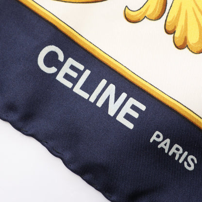 スカーフ シルク ネイビー アイボリー マルチカラー セリーヌ 財布・小物 CELINE