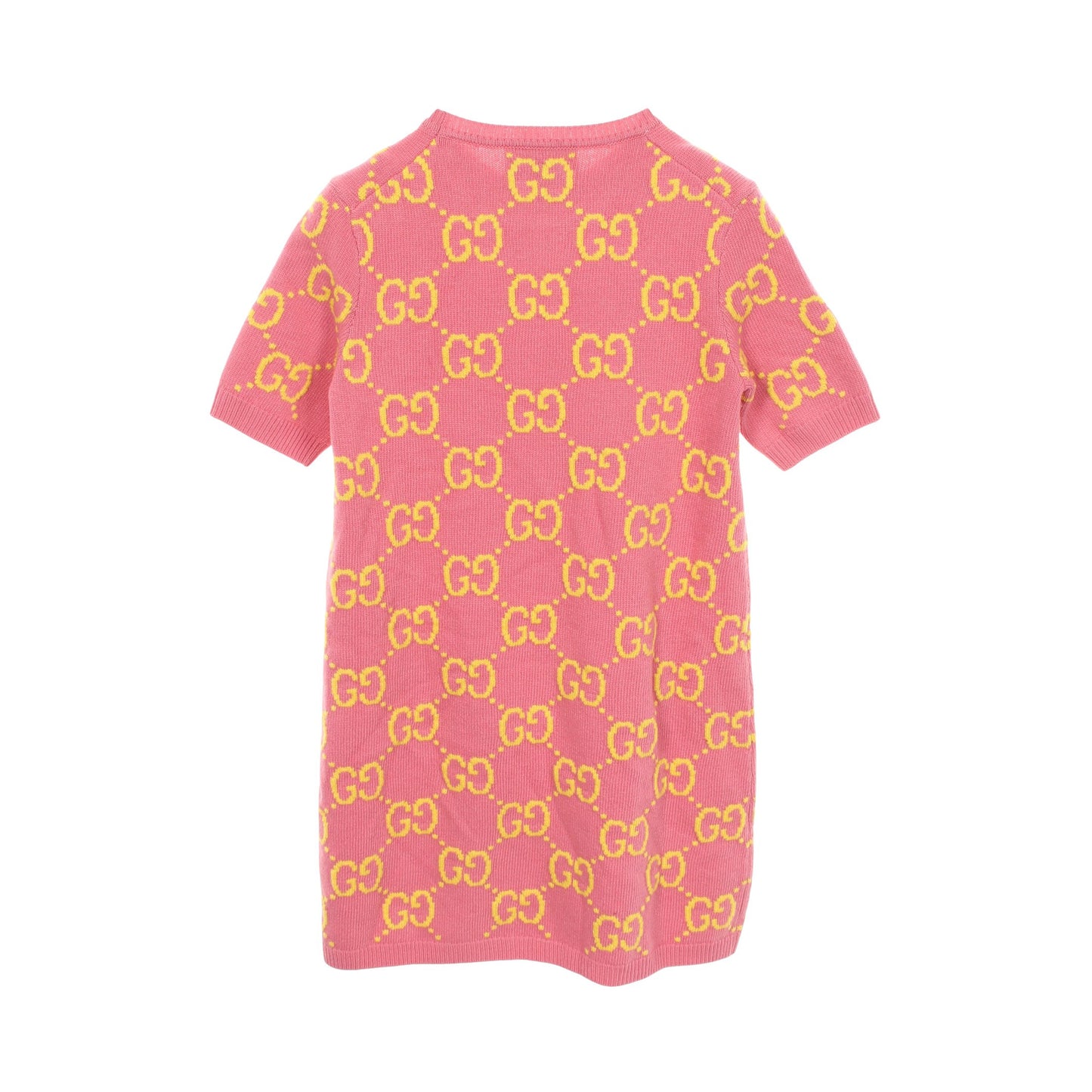 GGジャガード ニットワンピース ウール ピンク イエロー グッチ ワンピース GUCCI