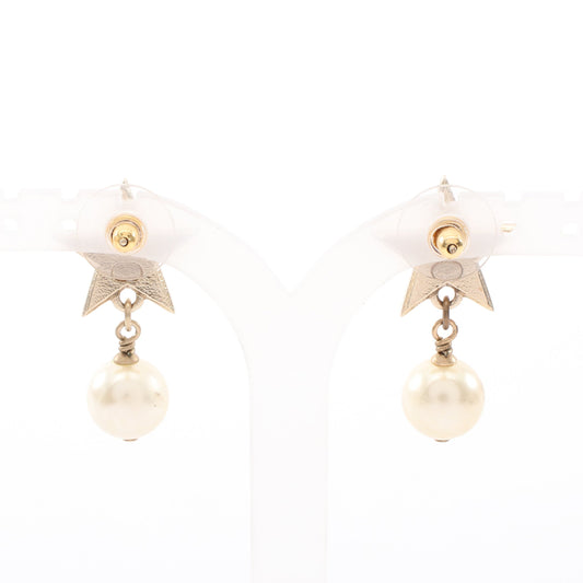 ココマーク スター ピアス GP フェイクパール ゴールド オフホワイト A17C シャネル アクセサリー CHANEL