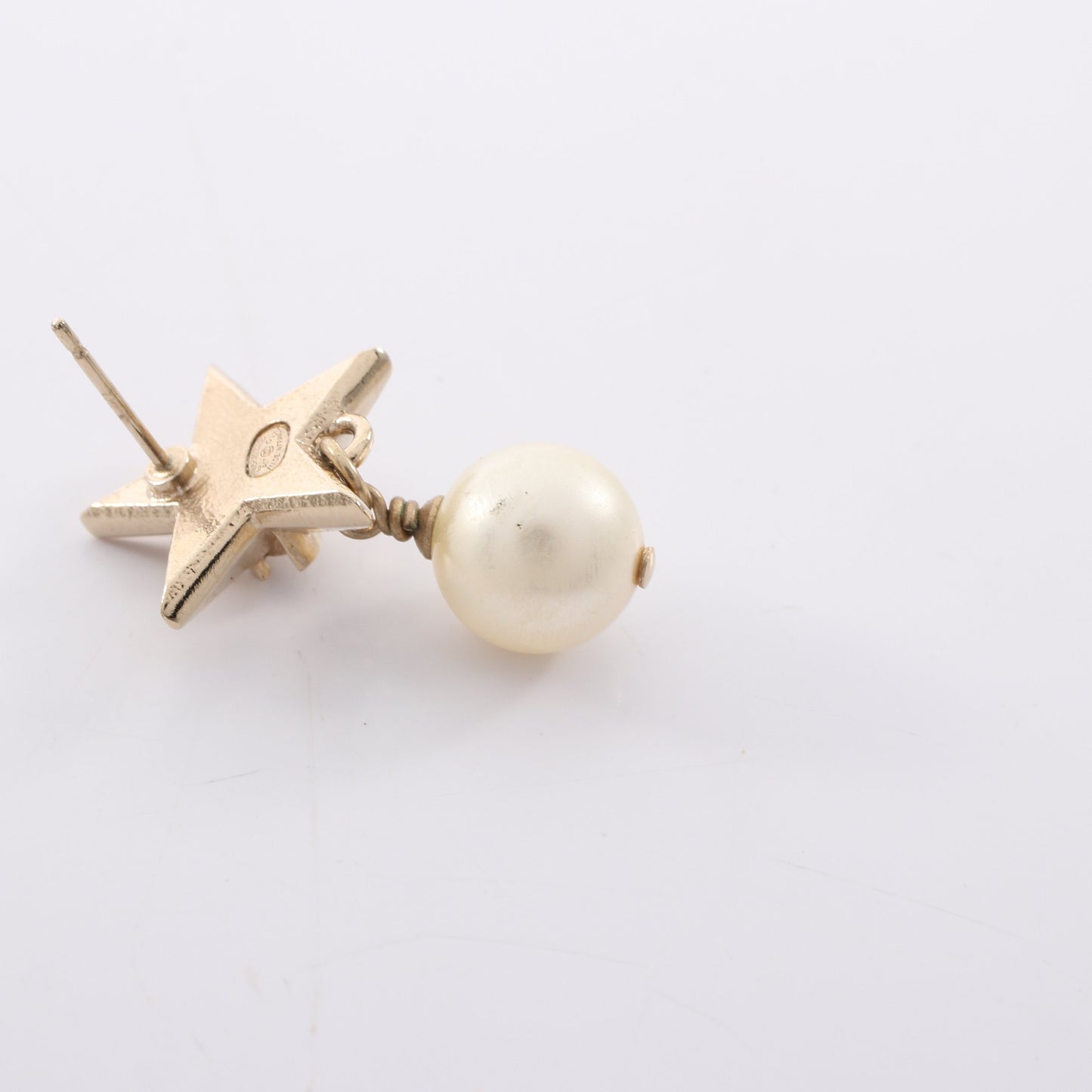 ココマーク スター ピアス GP フェイクパール ゴールド オフホワイト A17C シャネル アクセサリー CHANEL