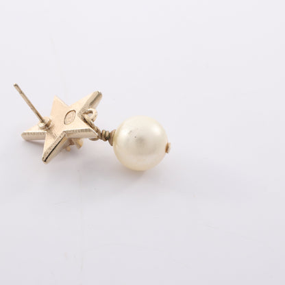 ココマーク スター ピアス GP フェイクパール ゴールド オフホワイト A17C シャネル アクセサリー CHANEL