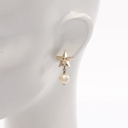 ココマーク スター ピアス GP フェイクパール ゴールド オフホワイト A17C シャネル アクセサリー CHANEL