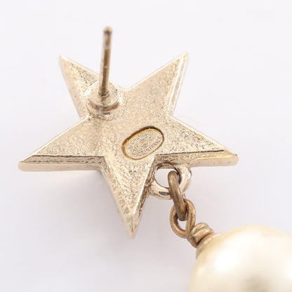 ココマーク スター ピアス GP フェイクパール ゴールド オフホワイト A17C シャネル アクセサリー CHANEL