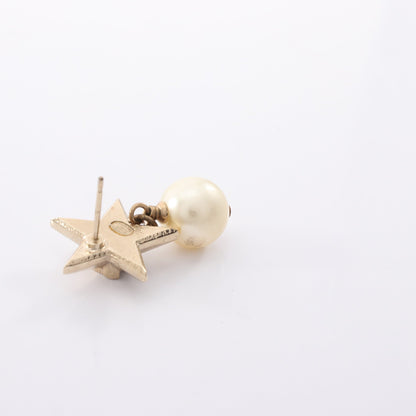 ココマーク スター ピアス GP フェイクパール ゴールド オフホワイト A17C シャネル アクセサリー CHANEL