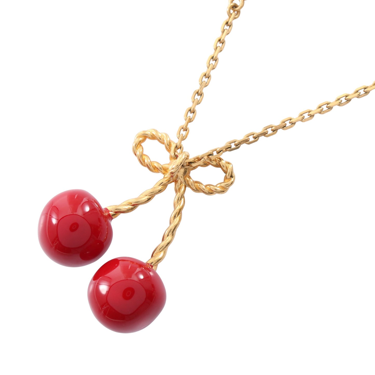 Vロゴ チェリー ネックレス GP ゴールド レッド ヴァレンティノガラヴァーニ アクセサリー VALENTINO GARAVANI