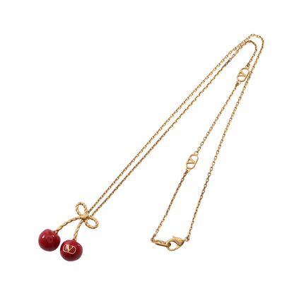 Vロゴ チェリー ネックレス GP ゴールド レッド ヴァレンティノガラヴァーニ アクセサリー VALENTINO GARAVANI