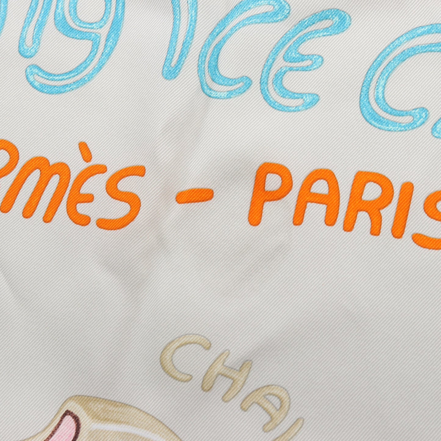 カレ70 Funny Ice Cream スカーフ シルク ライトグレー マルチカラー エルメス 財布・小物 HERMES