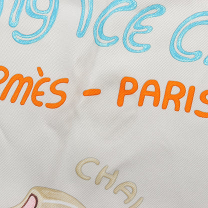 カレ70 Funny Ice Cream スカーフ シルク ライトグレー マルチカラー エルメス 財布・小物 HERMES