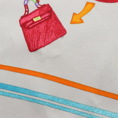カレ70 Funny Ice Cream スカーフ シルク ライトグレー マルチカラー エルメス 財布・小物 HERMES