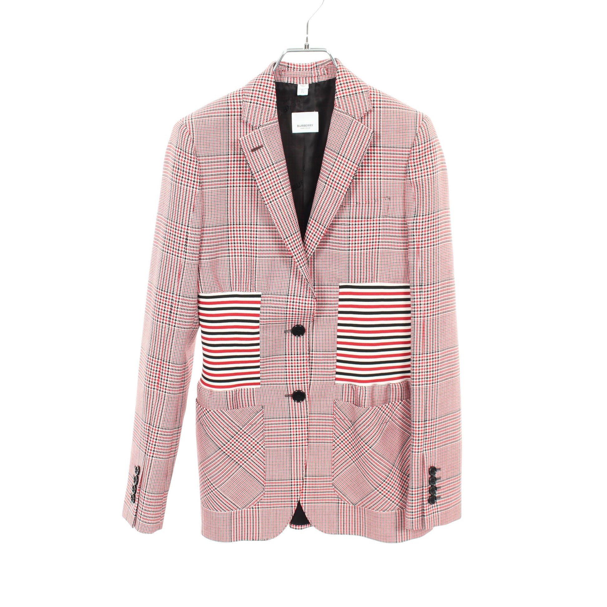 チェック柄 テーラードジャケット ウール レッド ホワイト ブラック バーバリー アウター BURBERRY