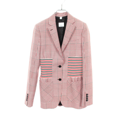 チェック柄 テーラードジャケット ウール レッド ホワイト ブラック バーバリー アウター BURBERRY