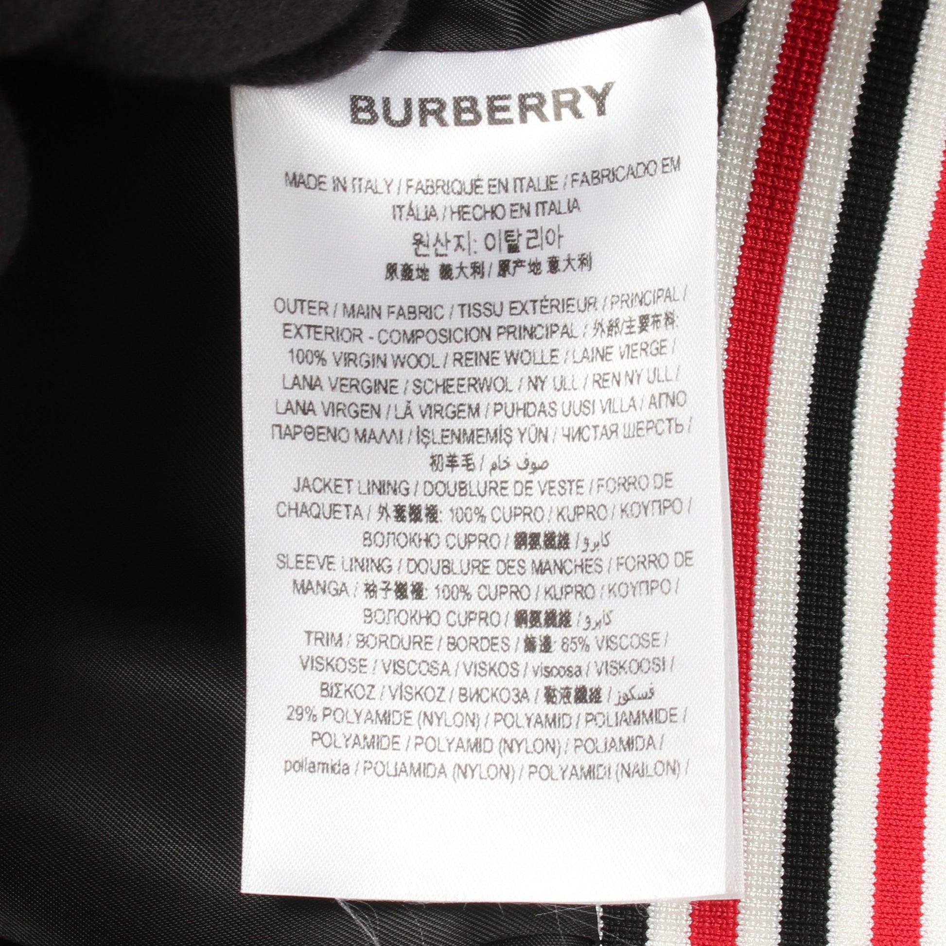 チェック柄 テーラードジャケット ウール レッド ホワイト ブラック バーバリー アウター BURBERRY