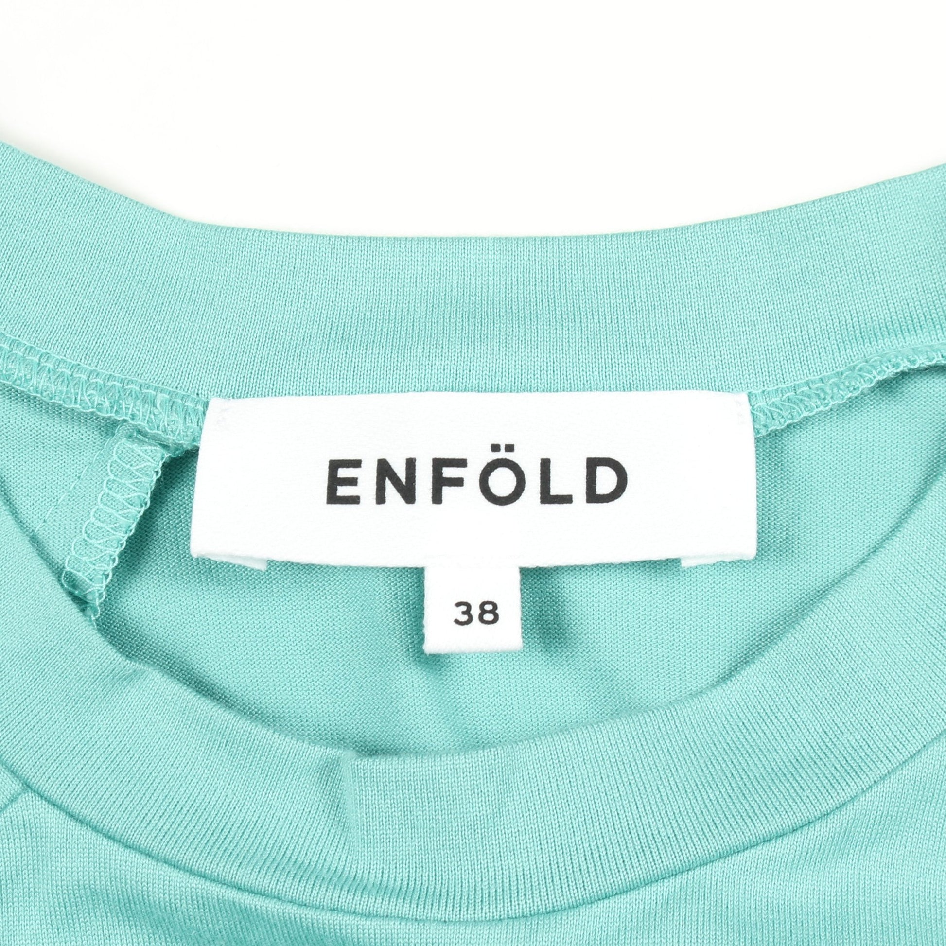 ノースリーブアシンメトリー ワンピース コットン ターコイズブルー エンフォルド ワンピース ENFOLD