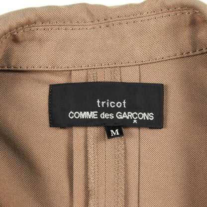 ラウンドカラー ハーフスリーブ スプリングコート コットン ブラウン トリココムデギャルソン アウター tricot COMME des GARCONS