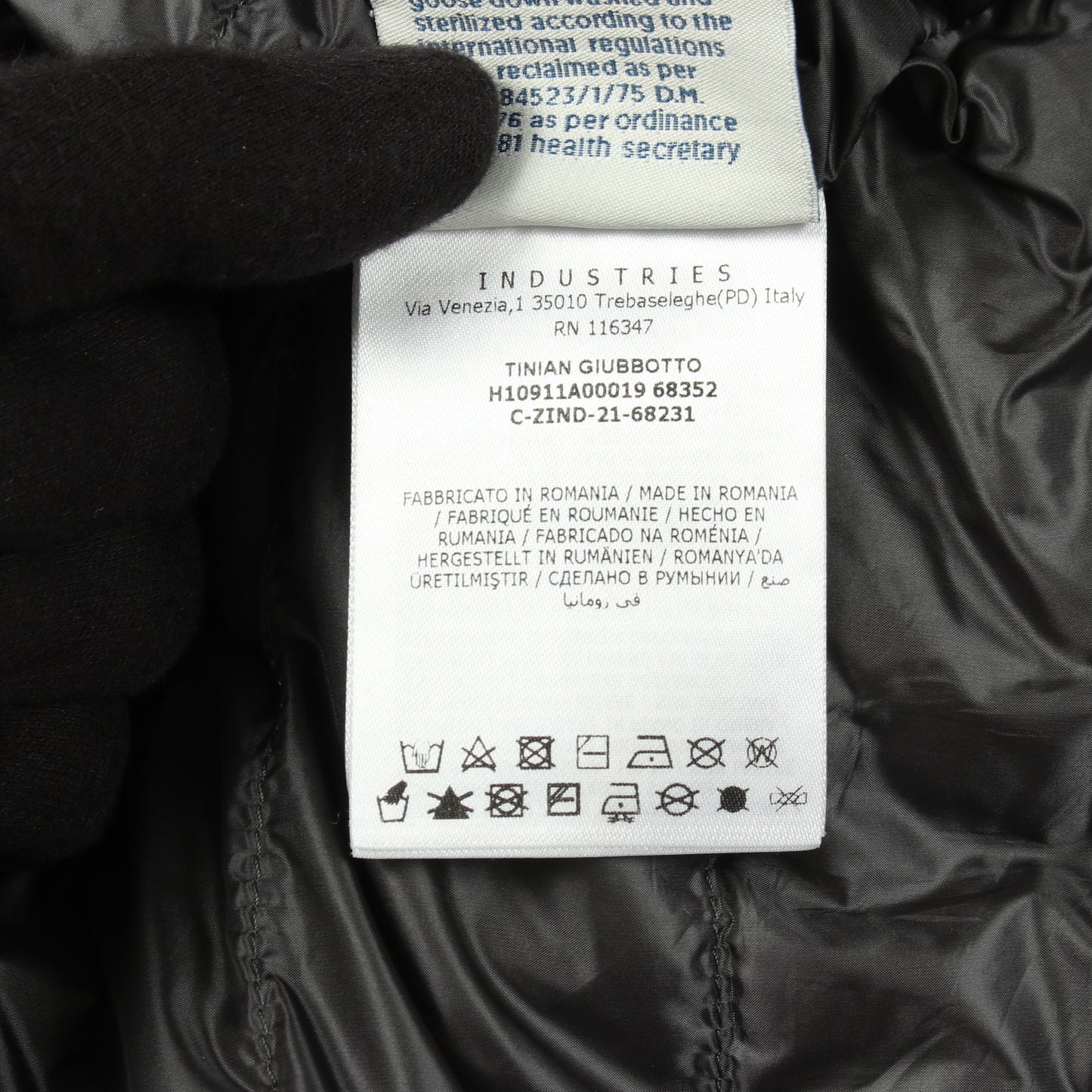 TINIAN フード付き ダウンジャケット ナイロン ダークグレー マルチカラー モンクレール アウター MONCLER
