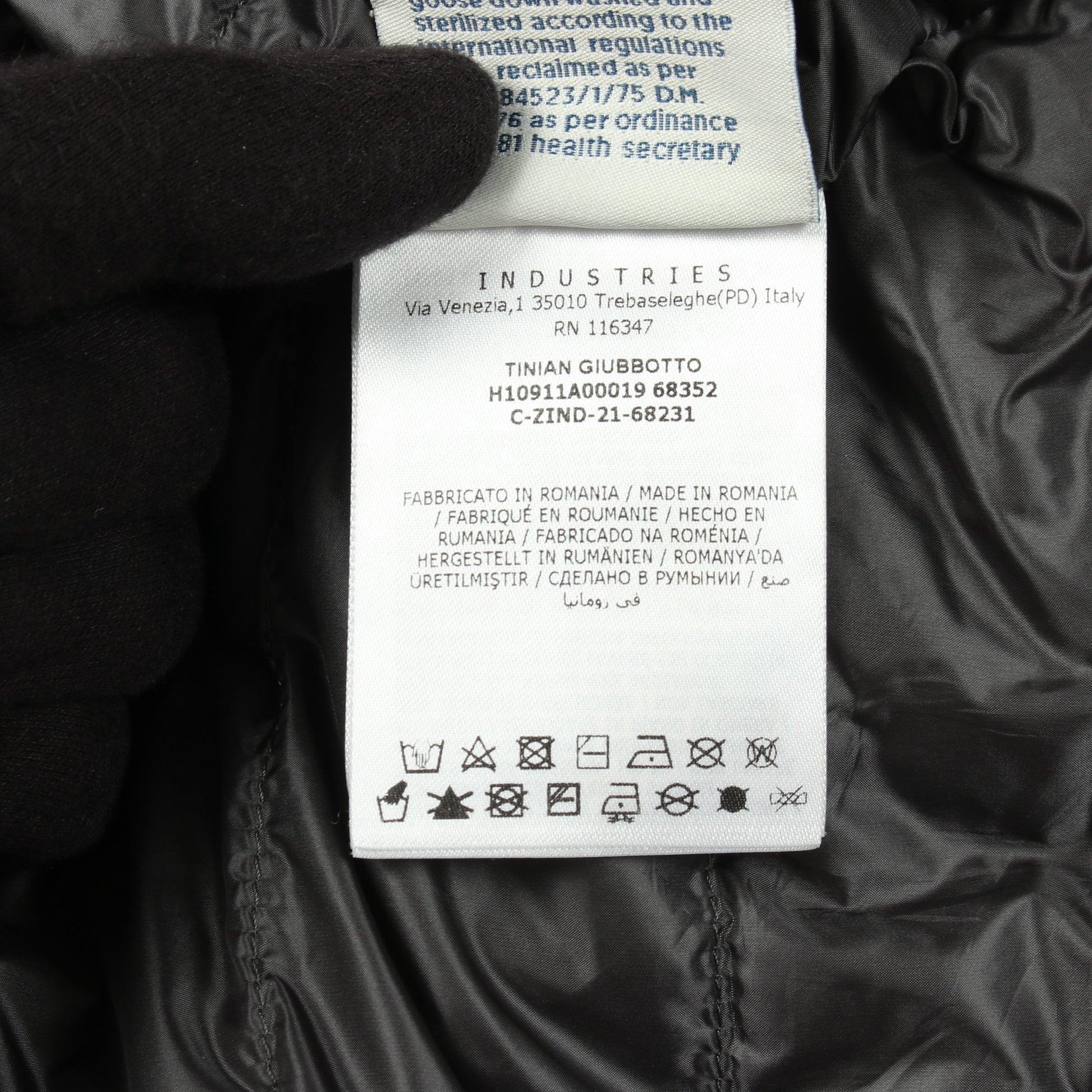 TINIAN フード付き ダウンジャケット ナイロン ダークグレー マルチカラー モンクレール アウター MONCLER