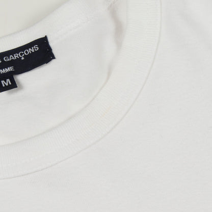 ロゴ クルーネック 半袖Tシャツ コットン ホワイト コムデギャルソンオム