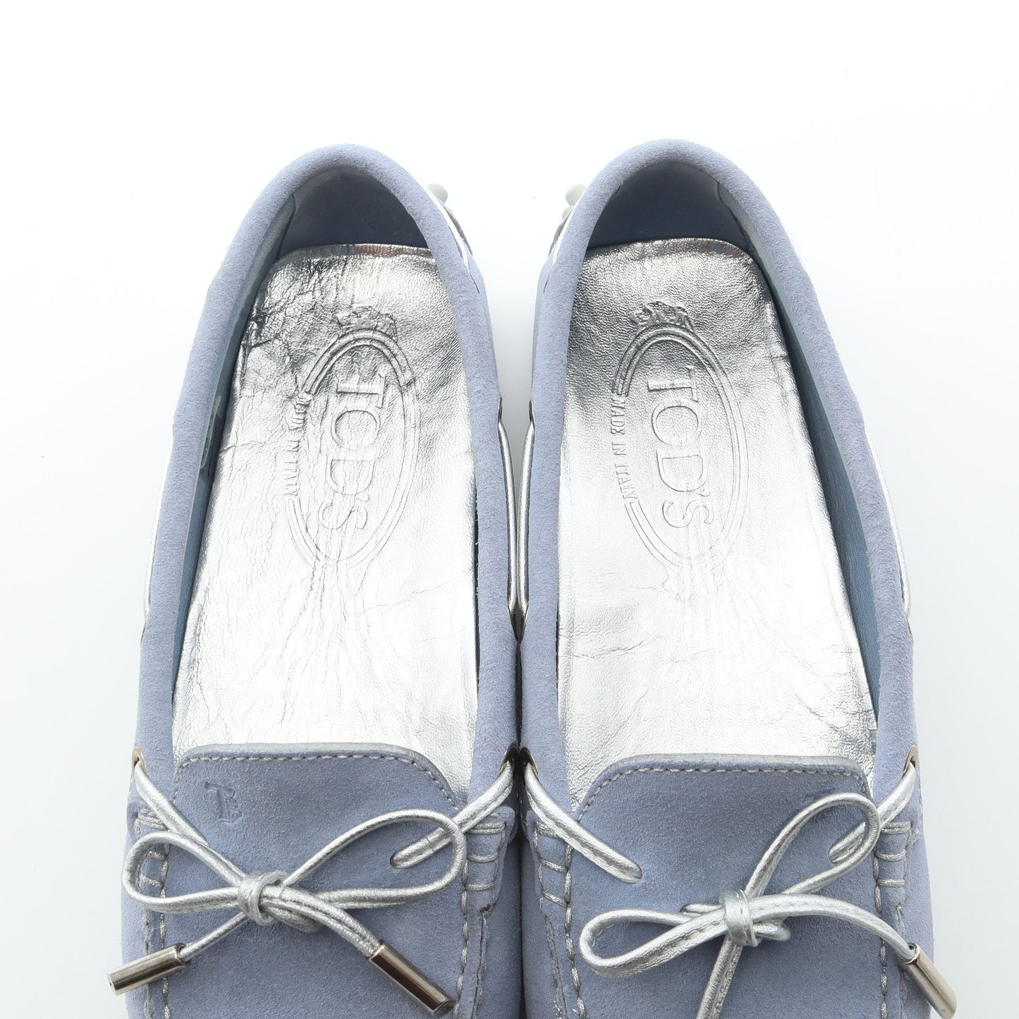ゴンミーニ ドライビングシューズ スエード ライトブルー トッズ シューズ TOD'S