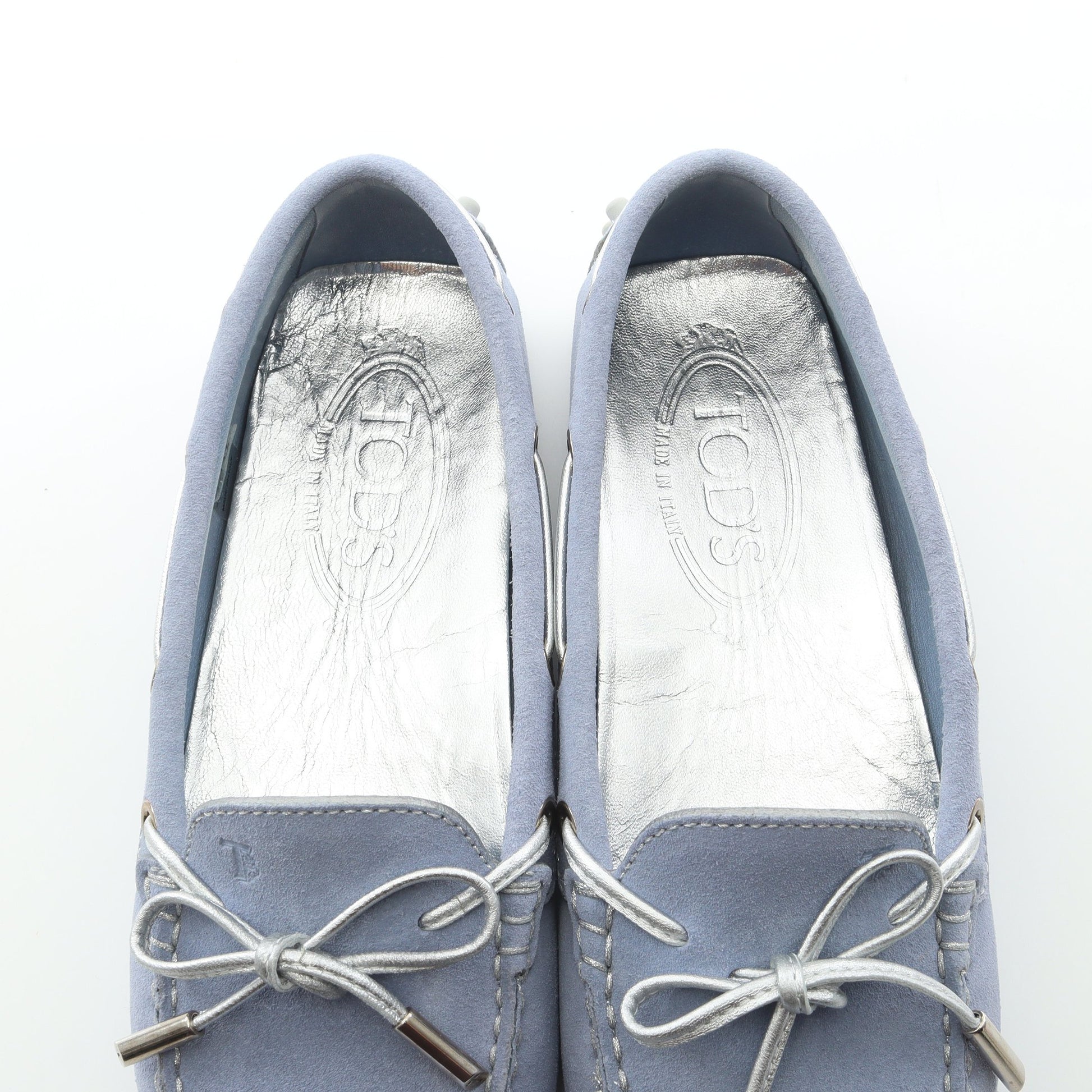 ゴンミーニ ドライビングシューズ スエード ライトブルー トッズ シューズ TOD'S