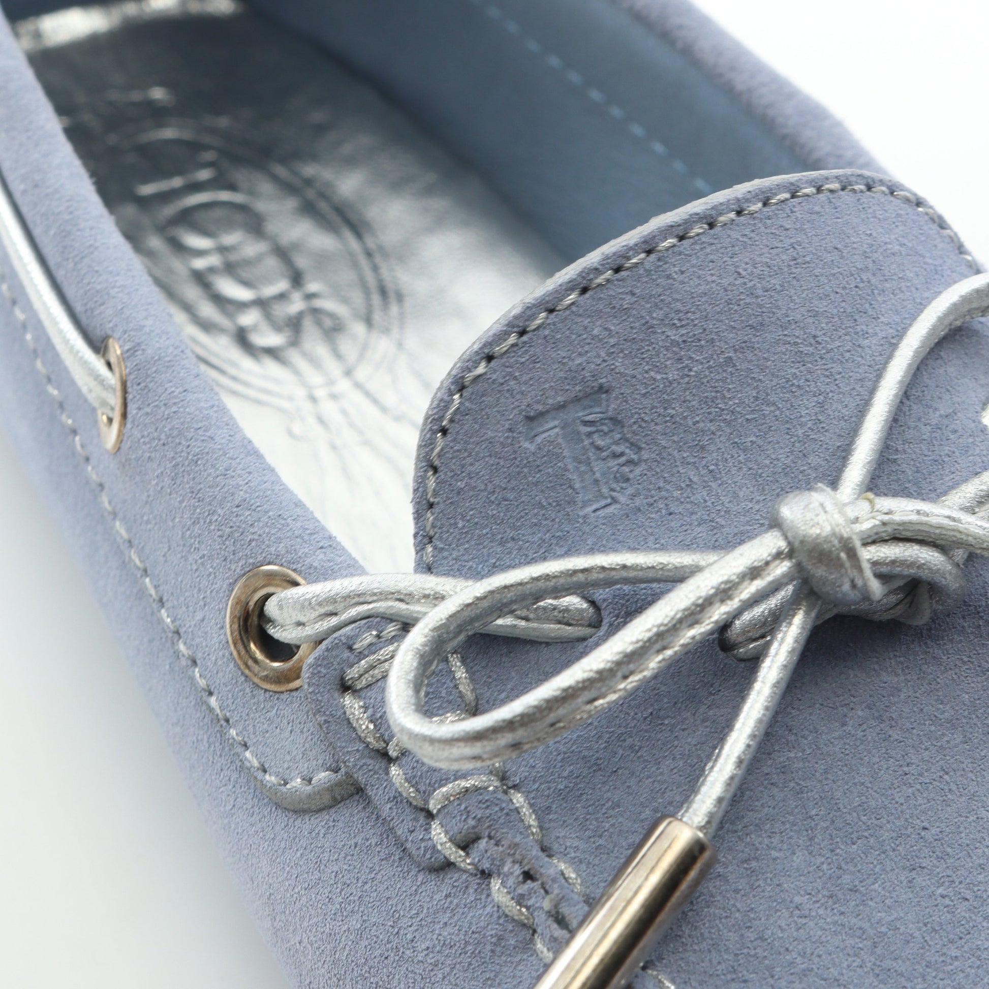 ゴンミーニ ドライビングシューズ スエード ライトブルー トッズ シューズ TOD'S