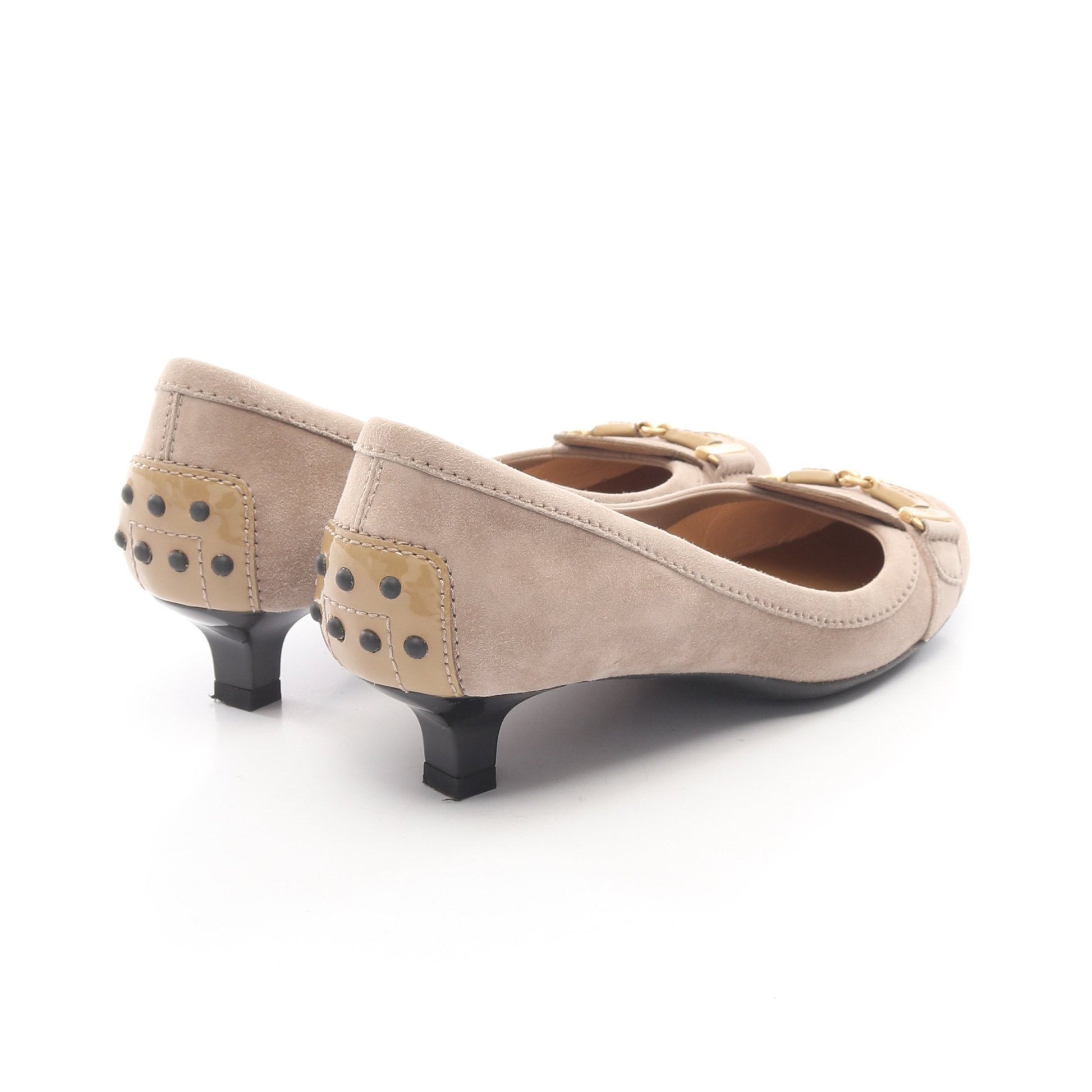 パンプス スエード エナメルレザー ベージュ トッズ シューズ TOD'S