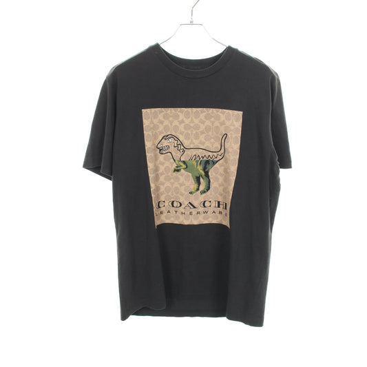 レキシー ジグネチャー柄 半袖Tシャツ コットン ブラック ブラウン コーチ