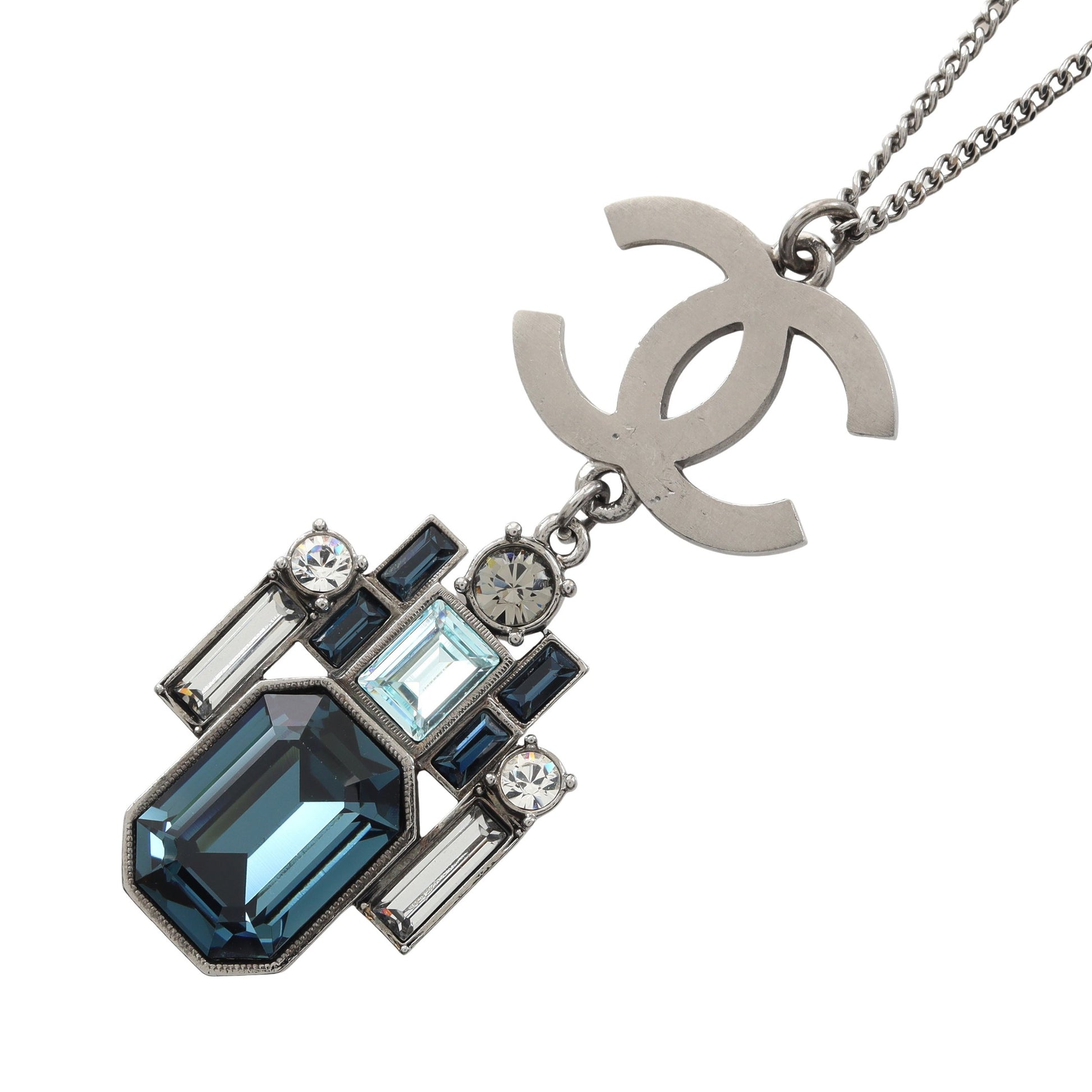 ココマーク ネックレス クリスタル シルバー ライトブルー クリア 05P シャネル アクセサリー CHANEL