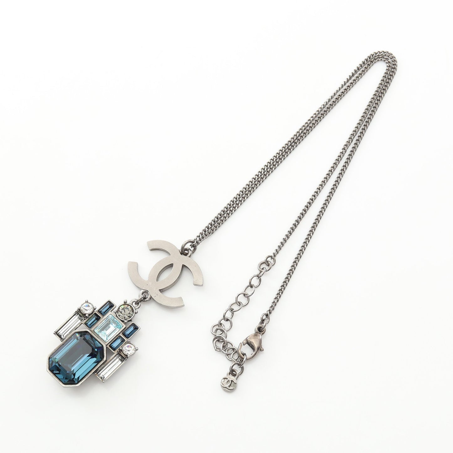ココマーク ネックレス クリスタル シルバー ライトブルー クリア 05P シャネル アクセサリー CHANEL