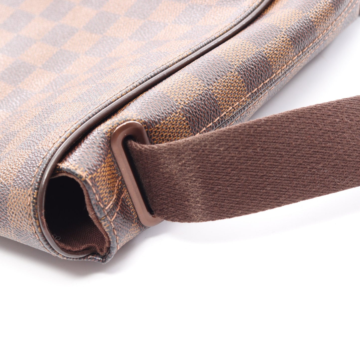 ブルックリンMM ダミエエベヌ ショルダーバッグ PVC レザー ブラウン ルイヴィトン バッグ LOUIS VUITTON