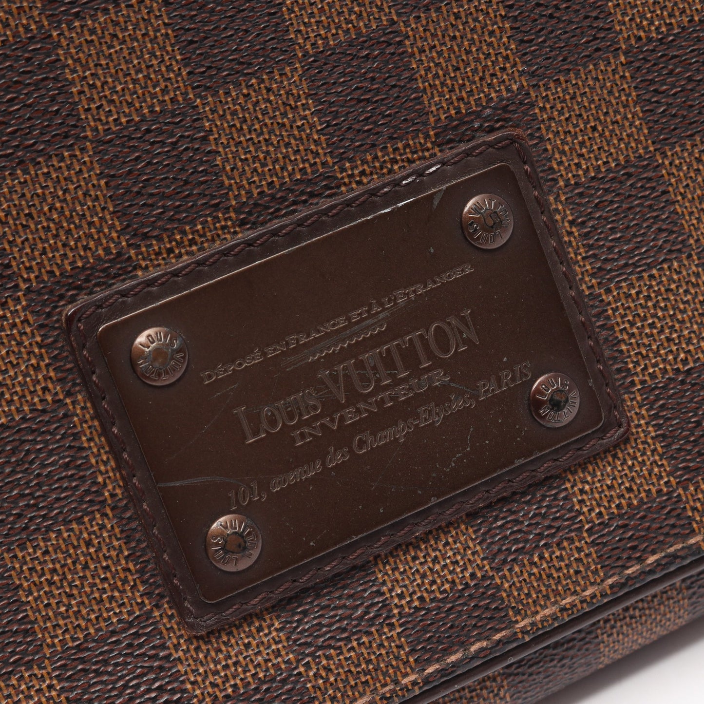 ブルックリンMM ダミエエベヌ ショルダーバッグ PVC レザー ブラウン ルイヴィトン バッグ LOUIS VUITTON