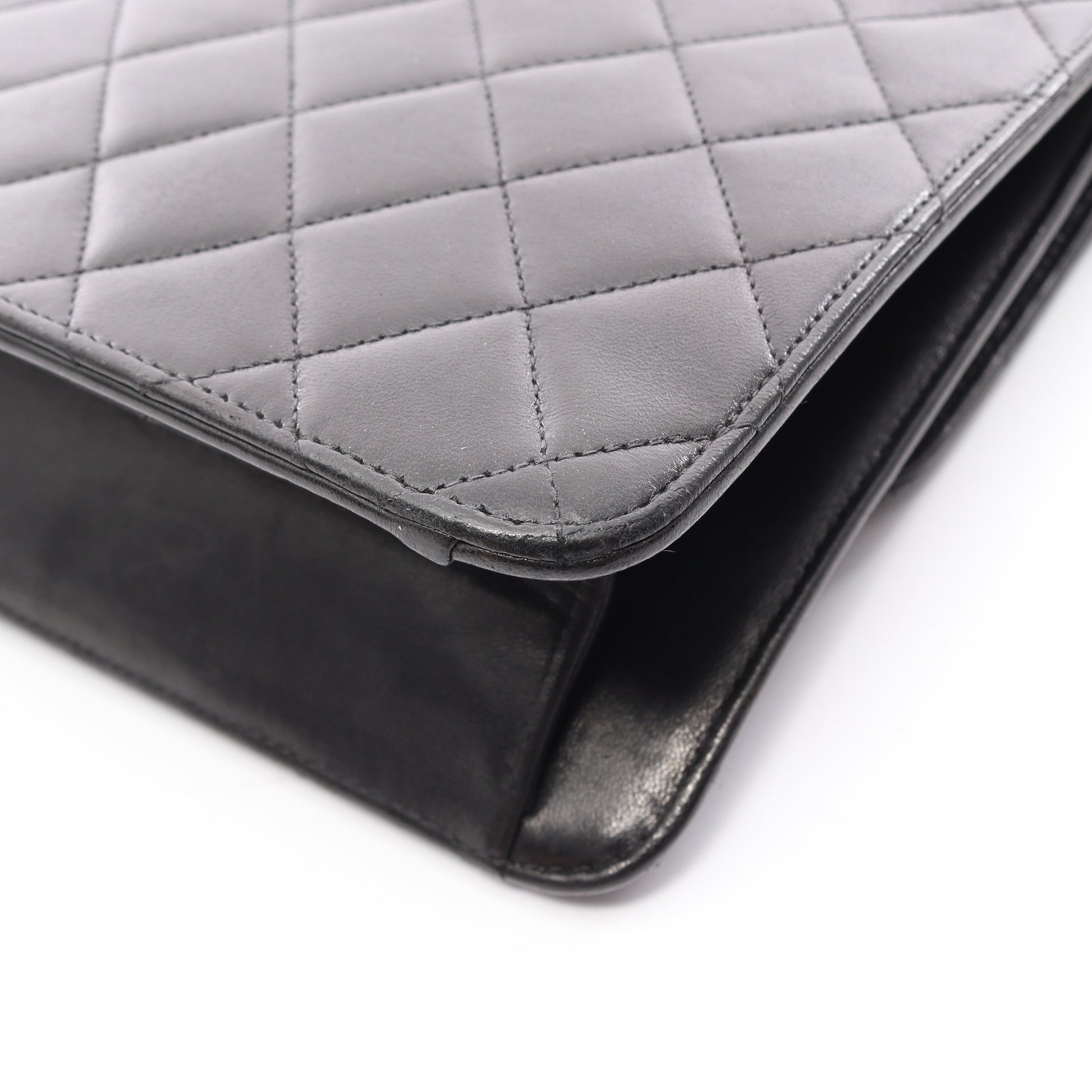マトラッセ シングルフラップ チェーンショルダーバッグ ラムスキン ブラック ゴールド金具 シャネル バッグ CHANEL