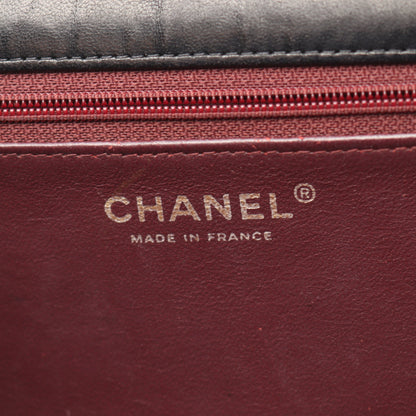 マトラッセ シングルフラップ チェーンショルダーバッグ ラムスキン ブラック ゴールド金具 シャネル バッグ CHANEL