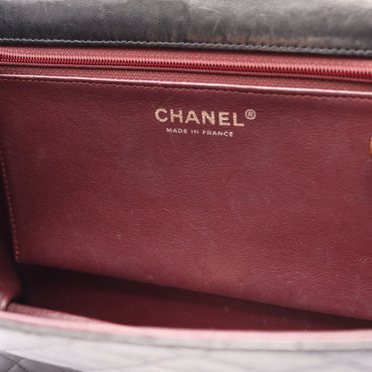 マトラッセ シングルフラップ チェーンショルダーバッグ ラムスキン ブラック ゴールド金具 シャネル バッグ CHANEL
