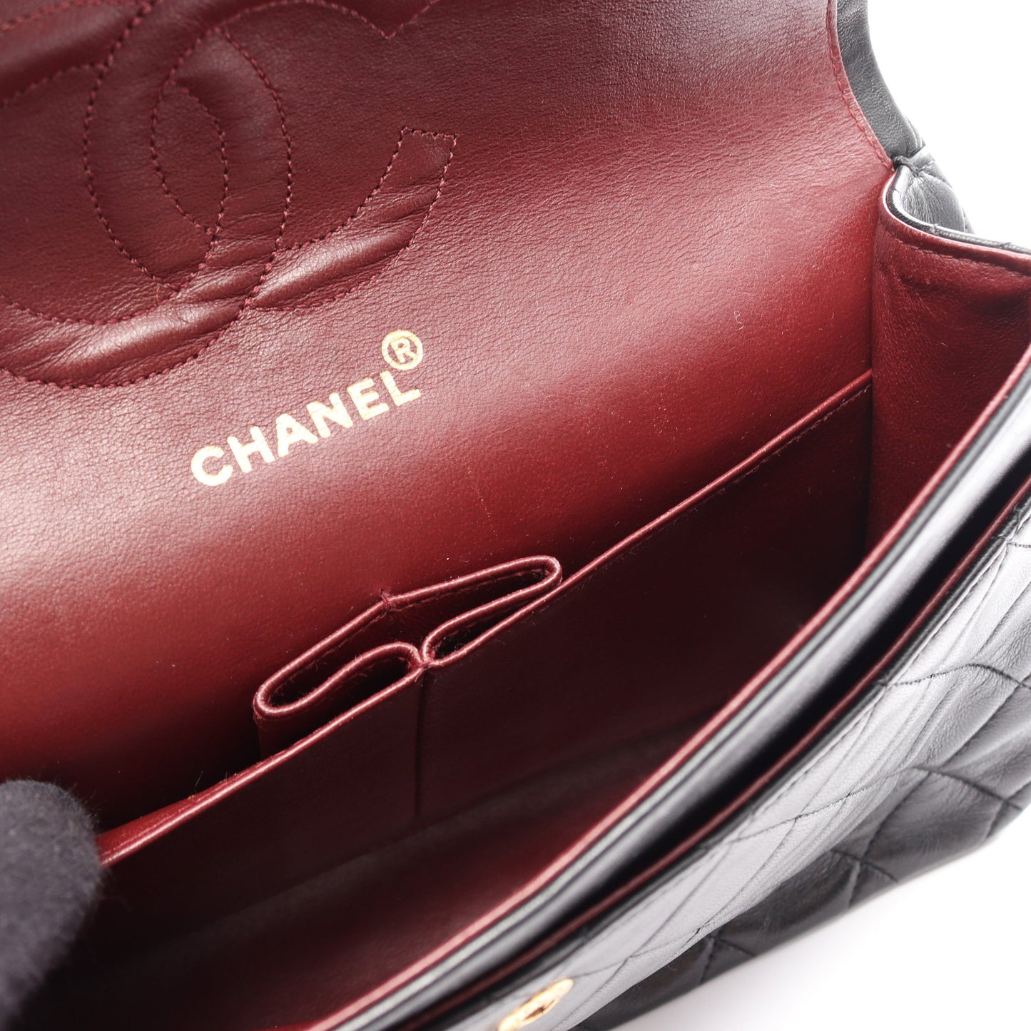 マトラッセ Wフラップ Wチェーンショルダーバッグ ラムスキン ブラック ゴールド金具 シャネル バッグ CHANEL