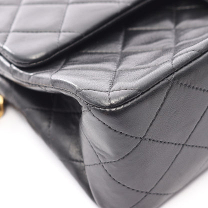 マトラッセ Wフラップ Wチェーンショルダーバッグ ラムスキン ブラック ゴールド金具 シャネル バッグ CHANEL