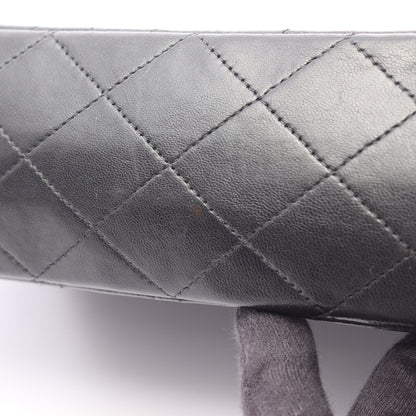マトラッセ Wフラップ Wチェーンショルダーバッグ ラムスキン ブラック ゴールド金具 シャネル バッグ CHANEL