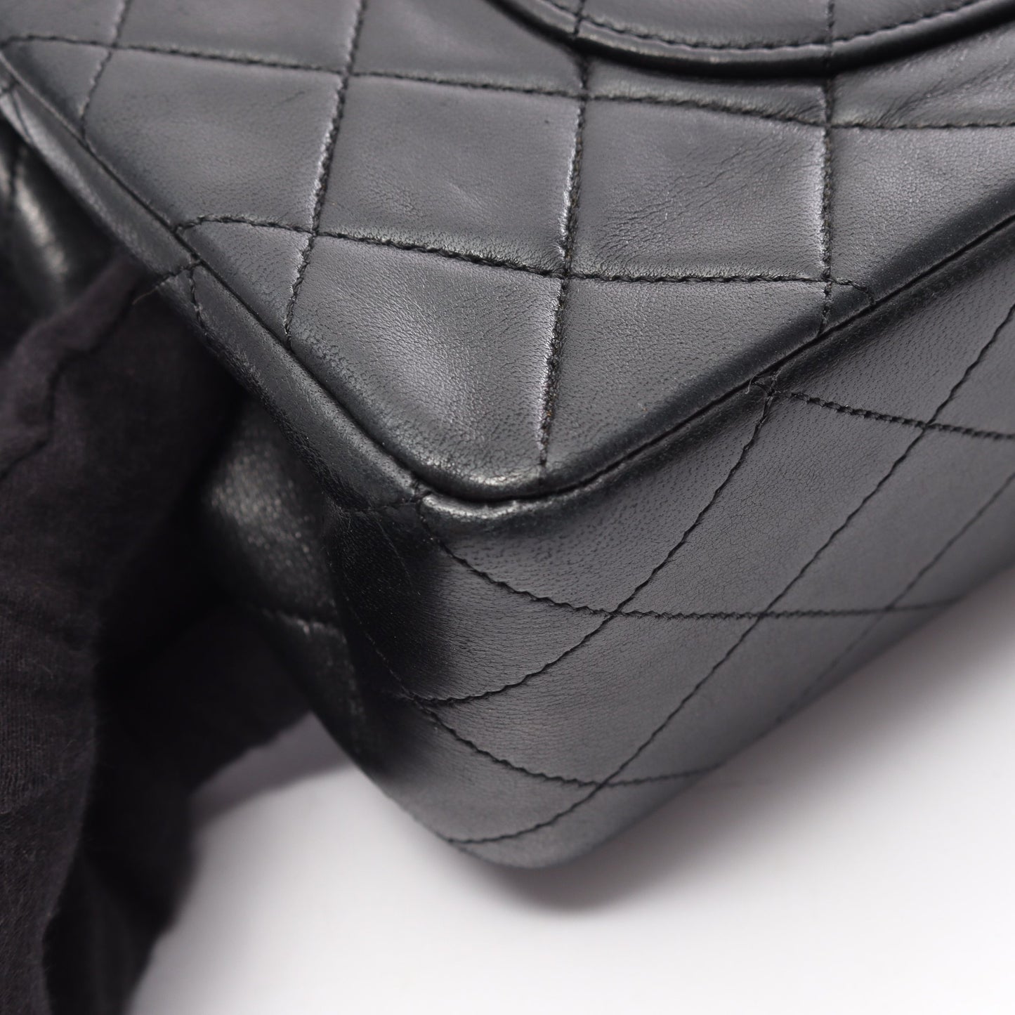 マトラッセ Wフラップ Wチェーンショルダーバッグ ラムスキン ブラック ゴールド金具 シャネル バッグ CHANEL