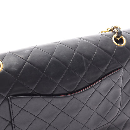 マトラッセ Wフラップ Wチェーンショルダーバッグ ラムスキン ブラック ゴールド金具 シャネル バッグ CHANEL