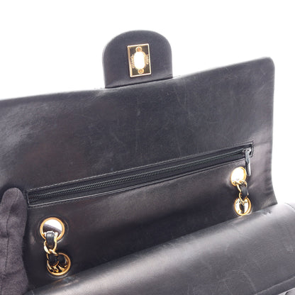 マトラッセ Wフラップ Wチェーンショルダーバッグ ラムスキン ブラック ゴールド金具 シャネル バッグ CHANEL