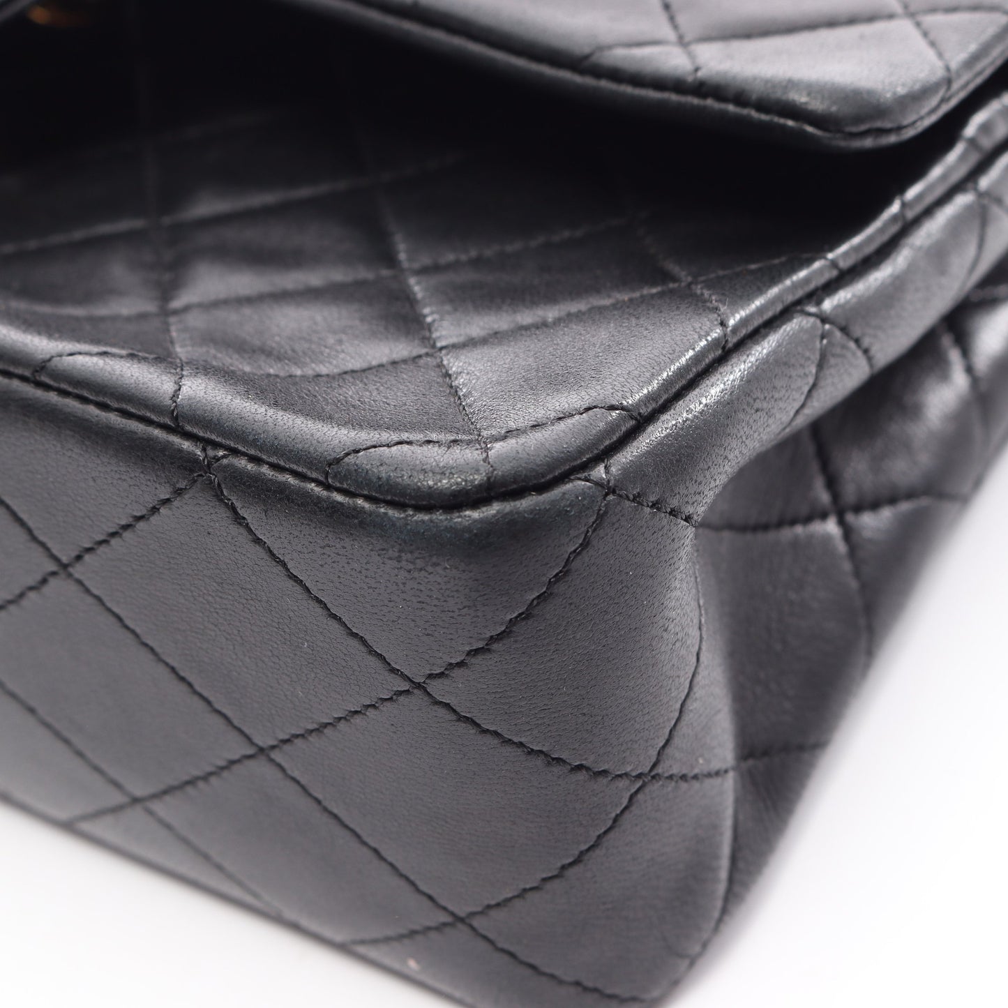 マトラッセ Wフラップ Wチェーンショルダーバッグ ラムスキン ブラック ゴールド金具 シャネル バッグ CHANEL