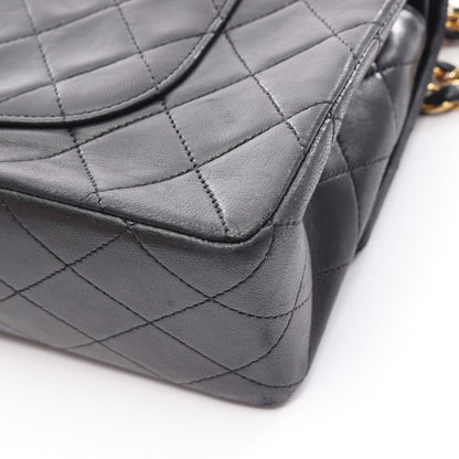 マトラッセ Wフラップ Wチェーンショルダーバッグ ラムスキン ブラック ゴールド金具 シャネル バッグ CHANEL