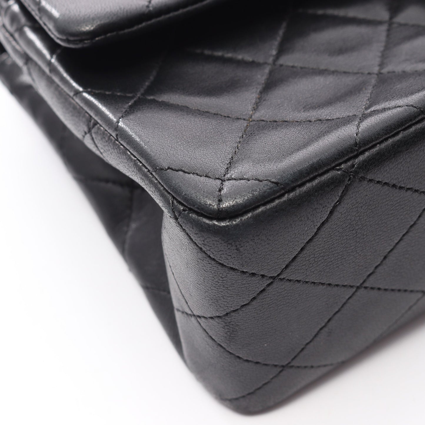 マトラッセ Wフラップ Wチェーンショルダーバッグ ラムスキン ブラック ゴールド金具 シャネル バッグ CHANEL