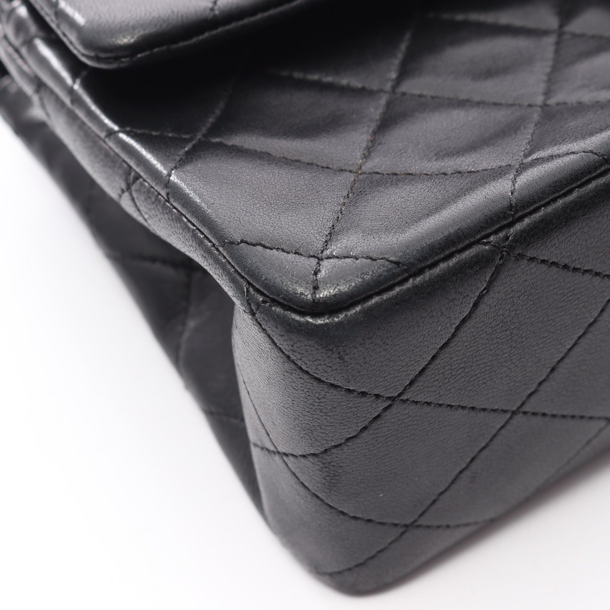 マトラッセ Wフラップ Wチェーンショルダーバッグ ラムスキン ブラック ゴールド金具 シャネル バッグ CHANEL