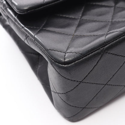 マトラッセ Wフラップ Wチェーンショルダーバッグ ラムスキン ブラック ゴールド金具 シャネル バッグ CHANEL