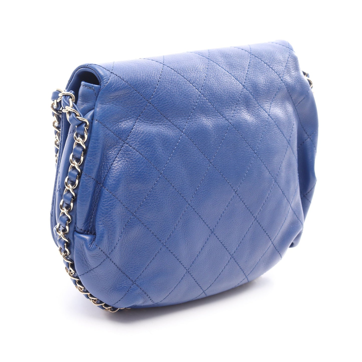 マトラッセ チェーンショルダー チェーンショルダーバッグ レザー ブルー ゴールド金具 シャネル バッグ CHANEL