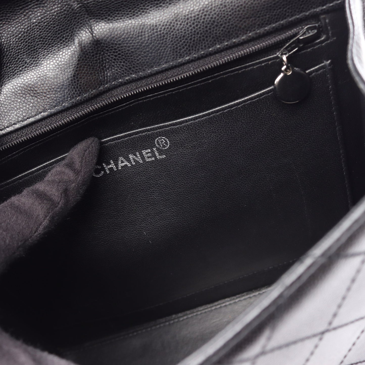 マトラッセ ハンドバッグ キャビアスキン ブラック シルバー金具 シャネル バッグ CHANEL