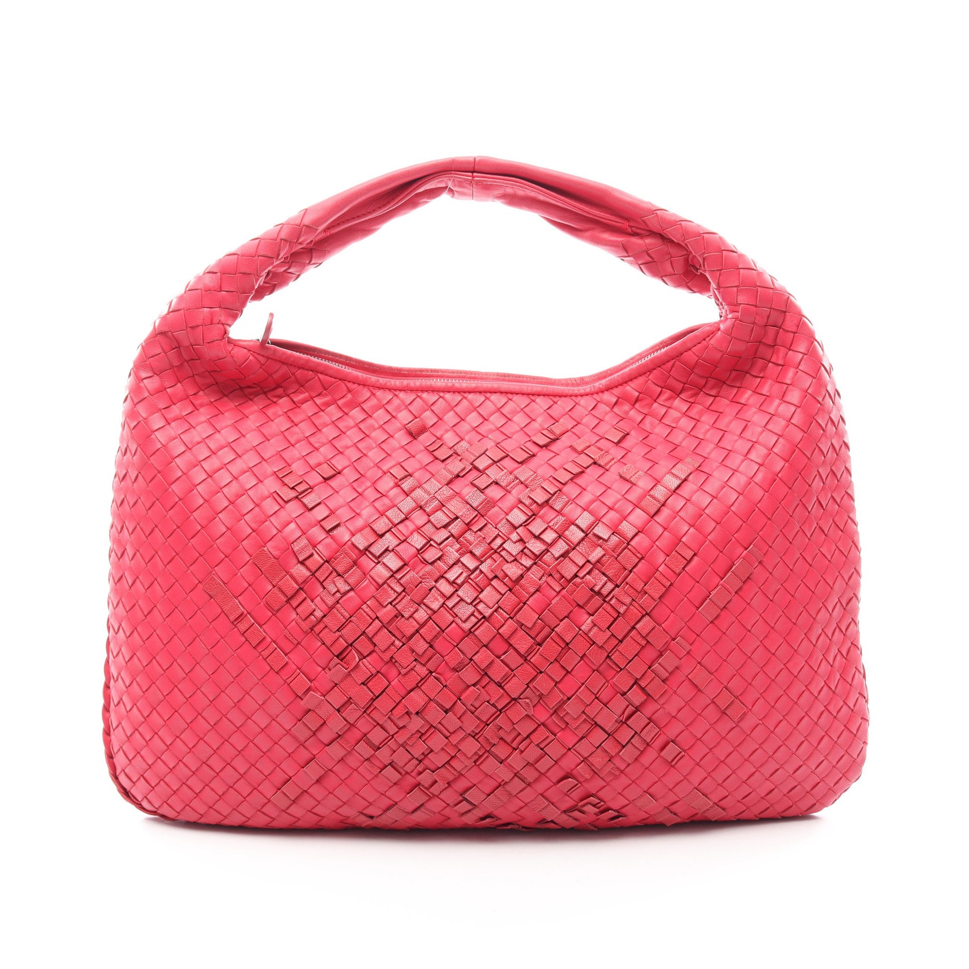 イントレチャート ホーボー ハンドバッグ レザー ピンクパープル レッド ボッテガヴェネタ バッグ BOTTEGA VENETA