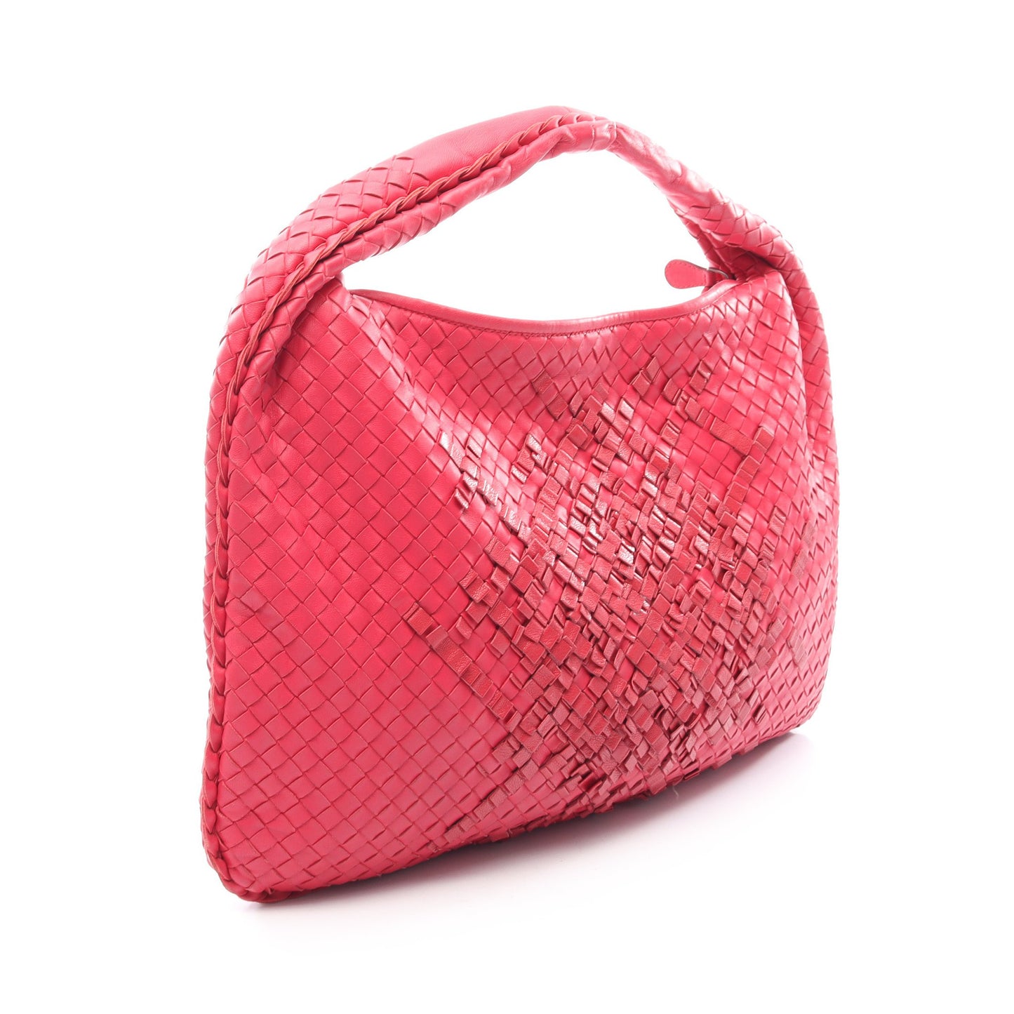 イントレチャート ホーボー ハンドバッグ レザー ピンクパープル レッド ボッテガヴェネタ バッグ BOTTEGA VENETA